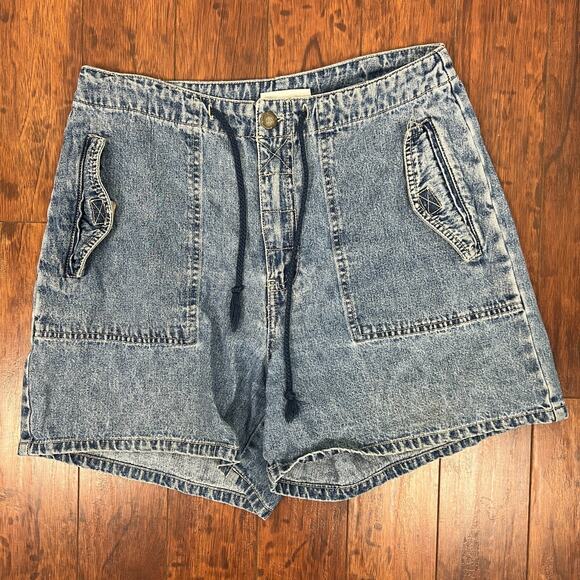 Bill Blass Womens Size 6 Jean Shorts tie Waist Medium Wash Vintage Side pockets - Picture 7 of 7
